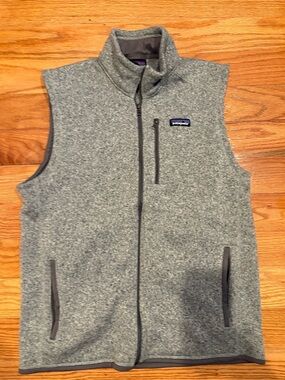 Patagonia Heather Gray Zip Fleece Lined Vest